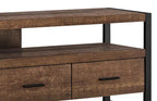 Meuble TV moderne de 152 cm avec rangement et gestion des câbles pour TV jusqu'à 65 pouces - Marron