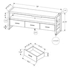 Meuble TV moderne de 152 cm avec rangement et gestion des câbles pour TV jusqu'à 65 pouces - Marron