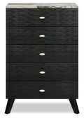 Atlas Bedroom Chest of Drawers, 5-Drawer, 32.4W x 48.3H, Mid-Century Modern