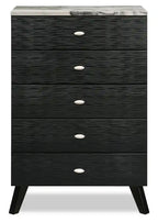 Atlas Bedroom Chest of Drawers, 5-Drawer, 32.4W x 48.3H, Mid-Century Modern