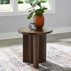 Table d'appoint en bois massif de style Mid-Century Modern - 24 po