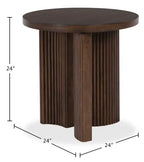 Table d'appoint en bois massif de style Mid-Century Modern - 24 po