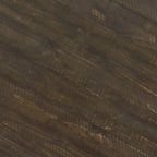 Table basse ronde traditionnelle 40 - Pin marron foncé avec base en bois à motifs de volutes