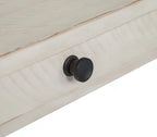 Console de canapé traditionnelle 50 po avec rangement – Pin albâtre avec base en bois à volutes