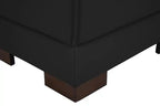 Ottoman en cuir véritable pleine fleur 28 po avec pieds en bois - Blanc givré