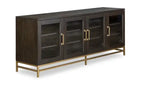 Cresset 70 Modern Solid Wood TV Stand with Storage and Cable Management for TVs up to 75 - Coffee