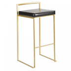 Tabouret de bar contemporain en similicuir noir