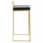 Tabouret de bar contemporain en similicuir noir