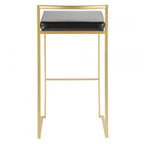 Tabouret de bar contemporain en similicuir noir