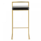 Tabouret de bar contemporain en similicuir noir