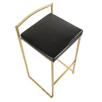 Tabouret de bar contemporain en similicuir noir