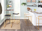 Tabouret de bar contemporain en similicuir noir