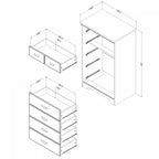 Commode 5 tiroirs - Érable gris