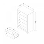 Commode 5 tiroirs - Blanc Pur