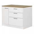 Myro Kitchen Island With Door And Drawers - White And Maple Nutmeg
