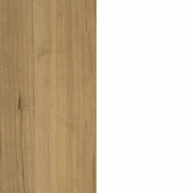 Îlot de cuisine avec porte et tiroirs - Blanc et érable muscade