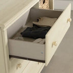 Commode 3 tiroirs avec paniers de rangement - Chêne blanchi