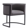 Manhattan Comfort Cosmopolitan Faux Leather Dining Chair - Pebble & Black