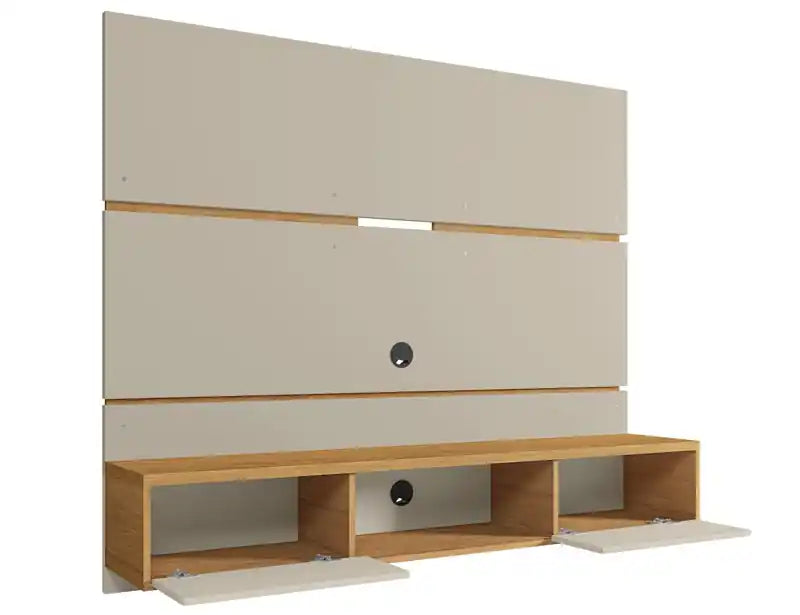 Manhattan Comfort Vernon 62.99 Floating Wall Entertainment Center - Off White & Cinnamon