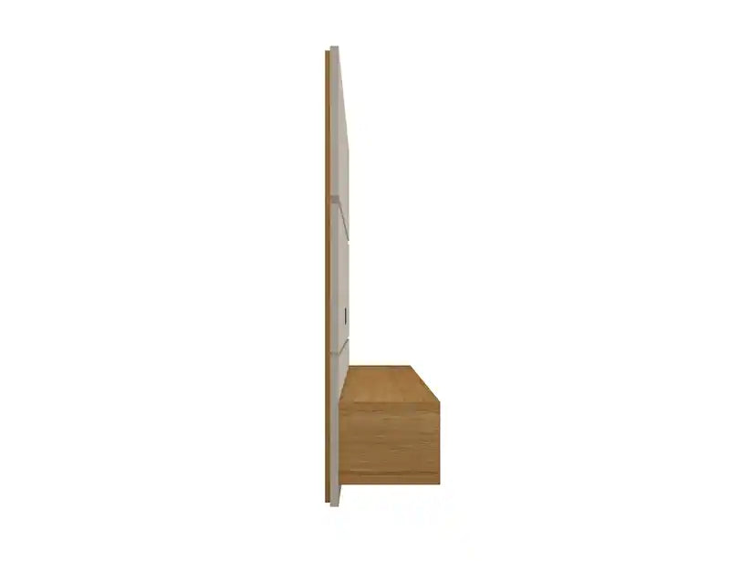 62.99 Meuble TV mural flottant – Blanc cassé et Cannelle