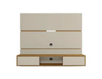 62.99 Meuble TV mural flottant – Blanc cassé et Cannelle