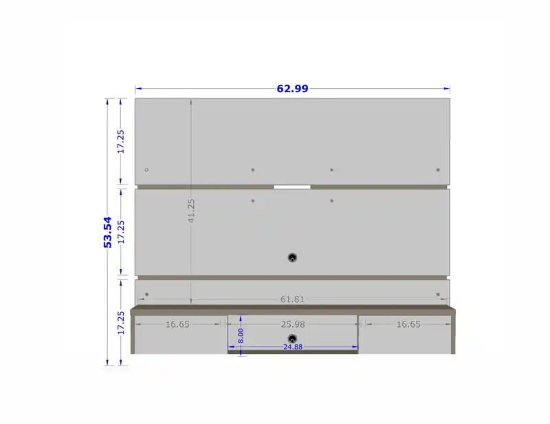 62.99 Meuble TV mural flottant – Blanc cassé et Cannelle