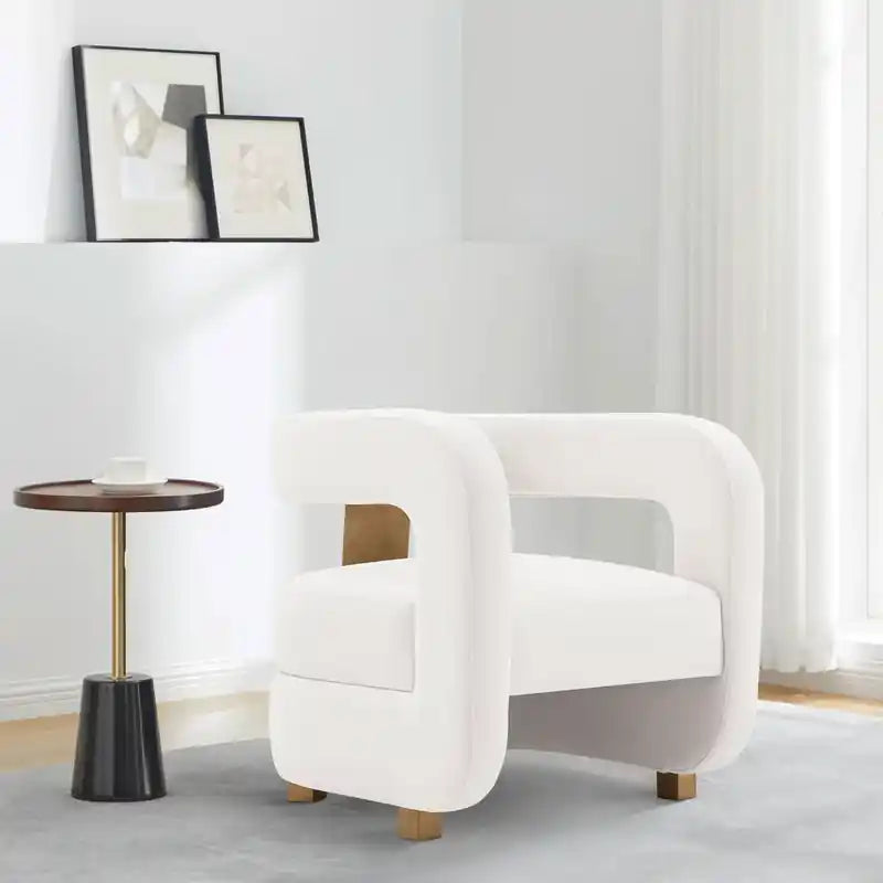 Fauteuil d'appoint en velours moderne