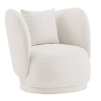 Manhattan Comfort Contemporary Siri Linen Weave Accent Chair with Pillows