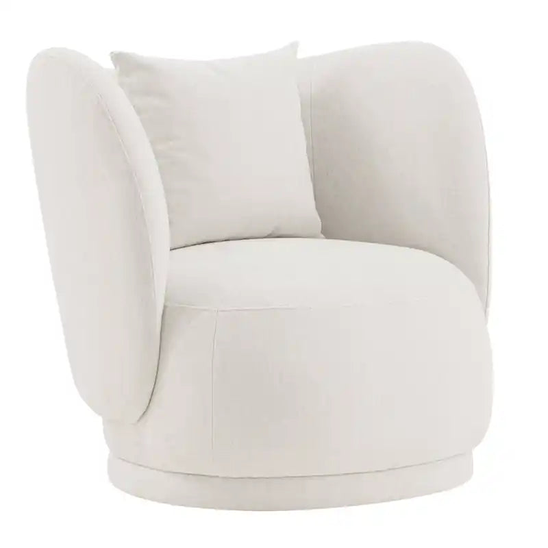Manhattan Comfort Contemporary Siri Linen Weave Accent Chair with Pillows