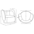Fauteuil d'appoint contemporain en tissu de lin avec coussins