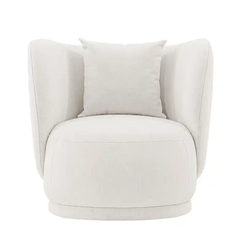 Fauteuil d'appoint contemporain en tissu de lin avec coussins