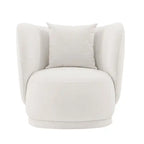 Fauteuil d'appoint contemporain en tissu de lin avec coussins