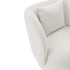 Fauteuil d'appoint contemporain en tissu de lin avec coussins
