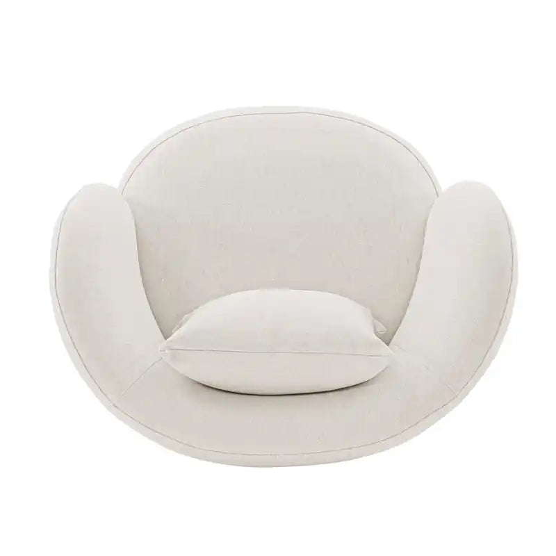 Fauteuil d'appoint contemporain en tissu de lin avec coussins