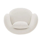 Fauteuil d'appoint contemporain en tissu de lin avec coussins