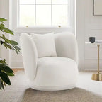 Fauteuil d'appoint contemporain en tissu de lin avec coussins