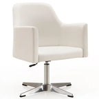 Manhattan Comfort Pelo Polished Chrome Faux Leather Adjustable Height Swivel Accent Chair