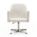 Chaise d'appoint pivotante en similicuir chromé poli, réglable en hauteur