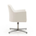 Chaise d'appoint pivotante en similicuir chromé poli, réglable en hauteur