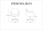 Chaise d'appoint pivotante en similicuir chromé poli, réglable en hauteur