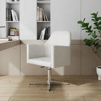 Chaise d'appoint pivotante en similicuir chromé poli, réglable en hauteur