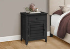 Table d'appoint de chevet avec tiroir de rangement et placage noir de style transitionnel pour chambre à coucher