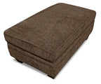 Made in Canada Febe 26 Chenille Fabric Storage Ottoman with Wood Legs