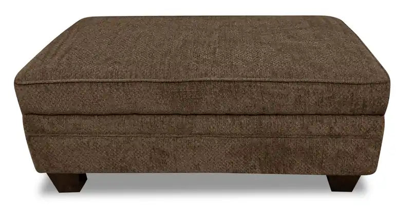 Poufs de rangement en tissu chenille avec pieds en bois - 66 cm