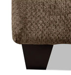 Poufs de rangement en tissu chenille avec pieds en bois - 66 cm
