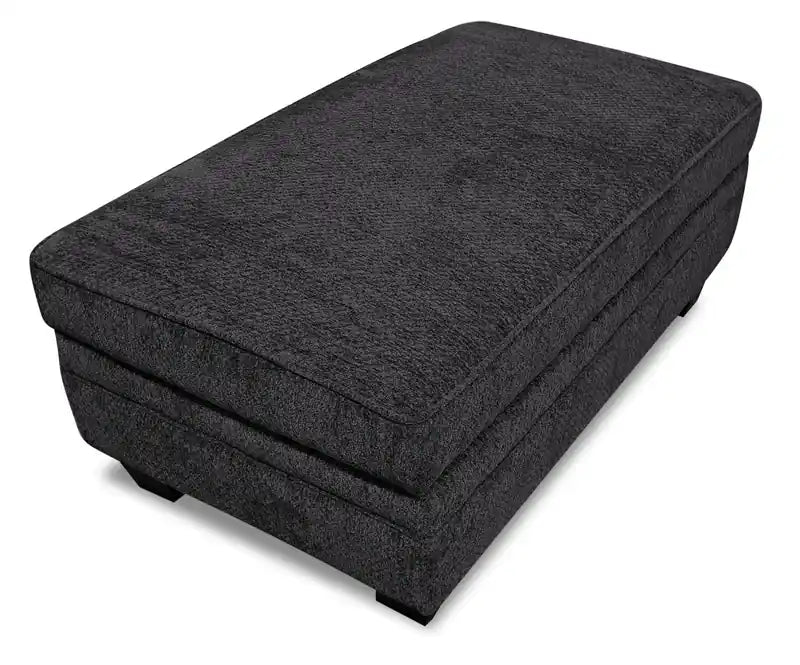 Poufs de rangement en tissu chenille avec pieds en bois - 66 cm