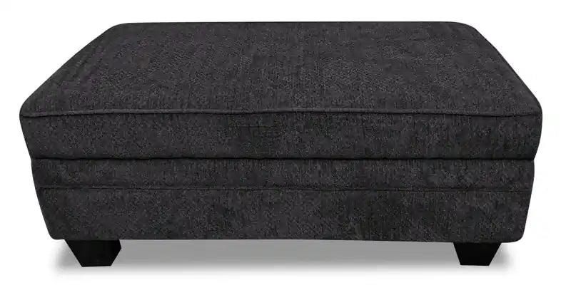 Poufs de rangement en tissu chenille avec pieds en bois - 66 cm