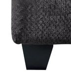 Poufs de rangement en tissu chenille avec pieds en bois - 66 cm
