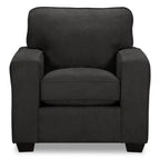 Fauteuil en tissu chenille 36.5 avec accoudoirs droits – Marron Moka