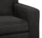 Fauteuil en tissu chenille 36.5 avec accoudoirs droits – Marron Moka